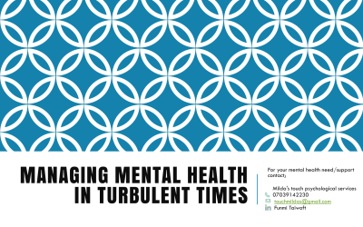 Managing Mental Health in Turbulent Times – Sept. 2025